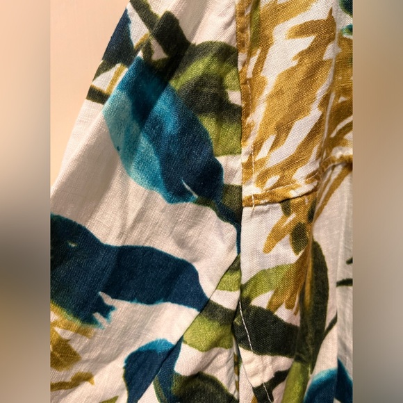 Chico’s Linen Collar Printed 3/4 sleeve Jacket Multi Size 3 - Picture 8 of 16